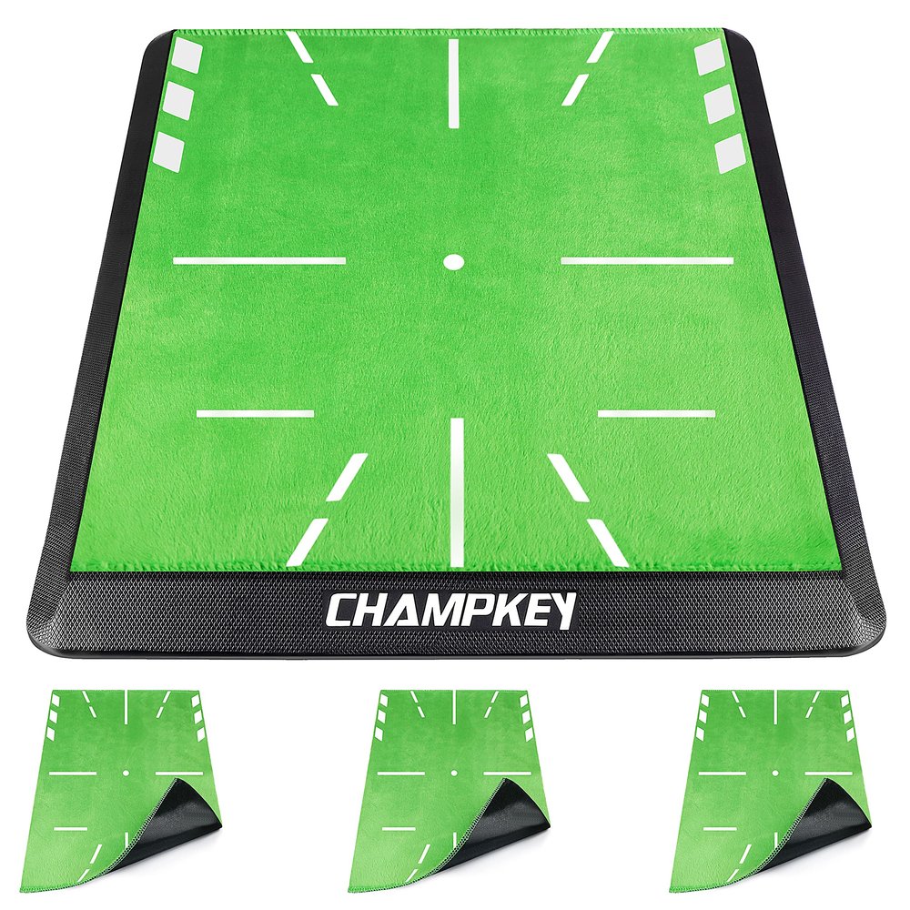 CHAMPKEY Heavy-Duty Golf Hitting Mat - Swing Path Feedback Golf Practice Mat - Ideal for Indoor and Outdoor Training