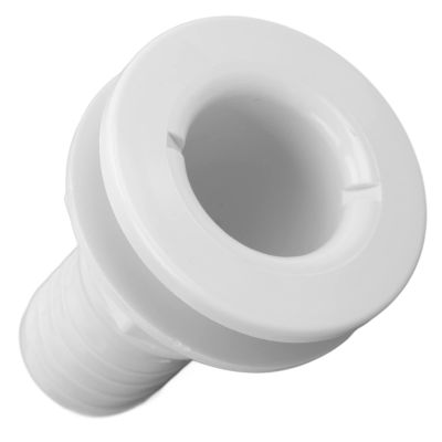 Thru Hull Fitting 11/2in Thru Hull Connector Straight ABS Hose Connection Accessory Replacement Boats Marines(White)