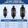 Dreizack Boat Fenders 4 Pack 6.5"x23", Boat Bumpers for Docking with 4 Ropes, Inflatable Ribbed Marine Pontoon Boat Fender Bumper for Docks with 1 Storage Bag, 1 Air Pump and 4 Needles, Black view 2