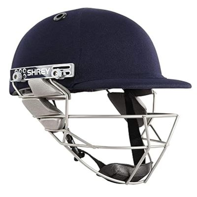 Shrey Pro Guard Air Titanium Cricket Helmet Men Adult with Mesh Bag (S), Blue