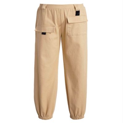 easyforever Kids Girls Cargo Jogger Pants Sports Pockets Trousers Sweatpants Cotton Fashion Bottoms with Drawstring B Khaki 4 Years