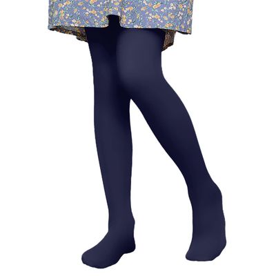 LOLANTA Winter Tights for Girls Stockings Warm Fleece Lined Footed Leggings High Waist Pantyhose(Navy,6-8Y)