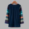 Teen Girls Casual T Shirts Long Sleeve Basic Tees Top Color Block Crewneck Tunic Shirt Blouse Fall Clothes (Blue, 6-7 Years) view 4