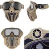 Tactical Airsoft PJ Helmet and Full Face Protection Air Gun Mask,with Detachable Anti-Fog Goggles for Air Gun Paintball CS Game, TAN, Suitable for head circumference 56-61cm view 2