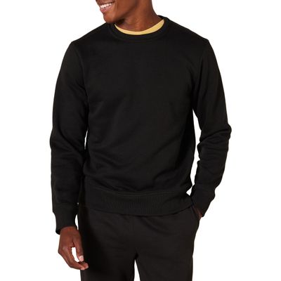 Amazon Essentials Men's Big & Tall Crewneck Fleece Sweatshirt Sweater, -Black, 3X Tall