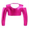 Freebily Kids Junior Girls Long Sleeve Turtle-Neck Athletic Cropped Shirt Sportswear Ballet Dance Active Crop Top Hot Pink_B 6 view 2