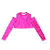 Freebily Kids Junior Girls Long Sleeve Turtle-Neck Athletic Cropped Shirt Sportswear Ballet Dance Active Crop Top Hot Pink_B 6 view 3