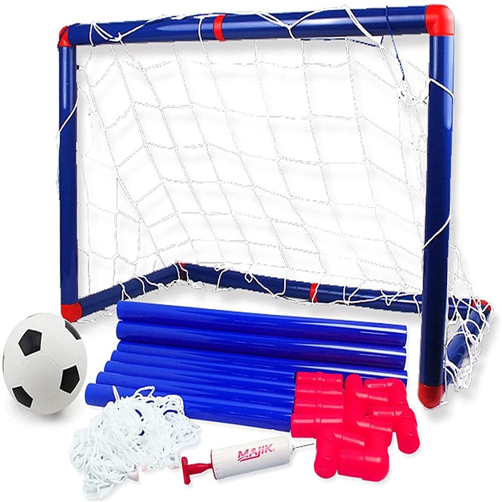 LSDRALOBBEB Mini Soccer Goal Portable Soccer Net Pop Up Goal Nets Mini Portable Soccer Training Kids Soccer Goal Set Folding Football Door Soccer Gate with Net Ball and Pump 1110(Color:As Show)