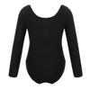 Fldy Kids Girls Basic Long Sleeves Leotard Ballet Dance Gymnastics Leotard Bodysuit Dancewear One Piece Outfit Black 8 Years view 2