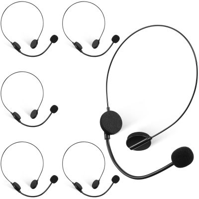 Zhanmai 6 Pcs Black Microphone Headset Headpiece Costume Prop Headset Hippie Halloween Costume Accessories Makeup Props for Party Supplies