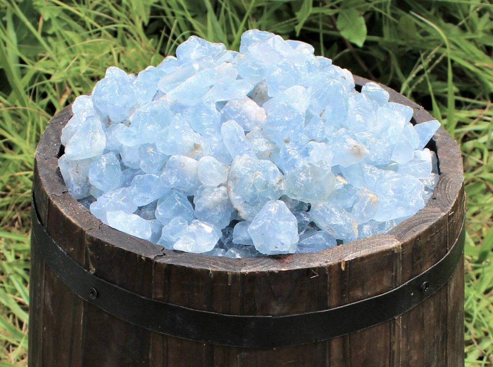 1000 Carat Lot Rough Natural Celestite, Raw Sky Blue Crystal Gemstones 200 Grams