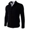 Kaxiya2021 Men's Twisted Button Down Sweater Long Sleeve Stand Collar Thermal Cardigan Fashion Casual Slim Fit Cable Knitwear (Black,X-Large) view 1