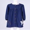 Agoky Kids Girls Solid Long Sleeve Button Down Shirt Dress with Cute Cartoon Pattern Print Outdoor Casual Playwear Blue 2-3 Years view 4