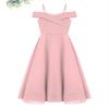 Duoremi Kids Flower Girls Elegant Chiffon Off Shoulder Bridesmaid Wedding Dress Birthday Party A Line Evening Dress Pink 8 Years view 3