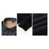 Men's Fleece V Neck Sweater Casual Slim Contrast Collar Pullover Top Lightweight Long Sleeve Basic Lapel Pullover (Black,X-Large) view 2