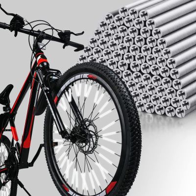 Bike Spoke Reflector, 48Pcs 360 Visibility Bike Spoke Reflectors, Waterproof Bicycle Reflective Clips Warning Spoke Lights Covers- Fit for Mountain and Road Bikes (1.9-2.4mm)