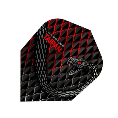 Harrows Taipan | 100 Micron Dart Flights, 1 Set of 3 Flights, Standard No. 6, Red