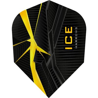 Harrows Ice Recut | 100 Micron Dart Flights, 3 Sets of 3 Flights, Standard No. 6, Yellow