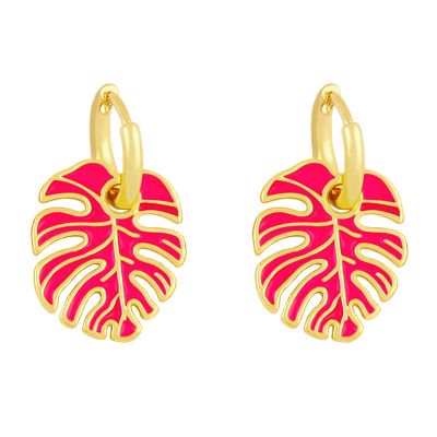 1 Pair Hoop Earrings Leaf Shape Bohemia Jewelry Vintage Geometric Dangle Earrings for Dating Drop Earrings Colored for Beach