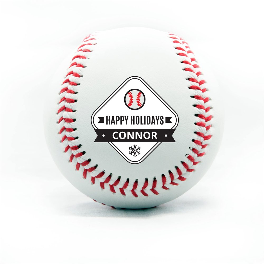 Christmas Personalized Printed Baseball - Best Holiday Season Printed Gift Custom Baseball -Official Size -Happy Holidays Present- Gifts for Women Gifts for Men