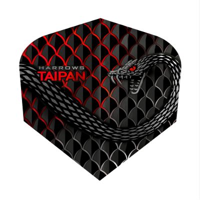 Harrows Taipan | 100 Micron Dart Flights, 3 Sets of 3 Flights, Standard No. 6, Red