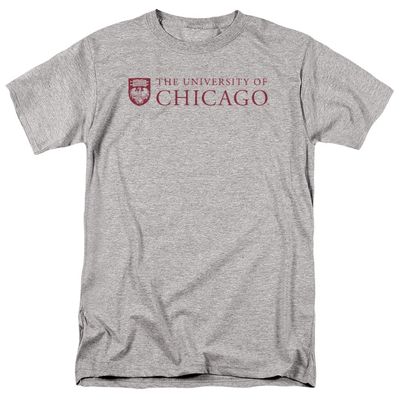 University of Chicago Official Stacked Unisex Adult T Shirt,Athletic Heather, 4X-Large