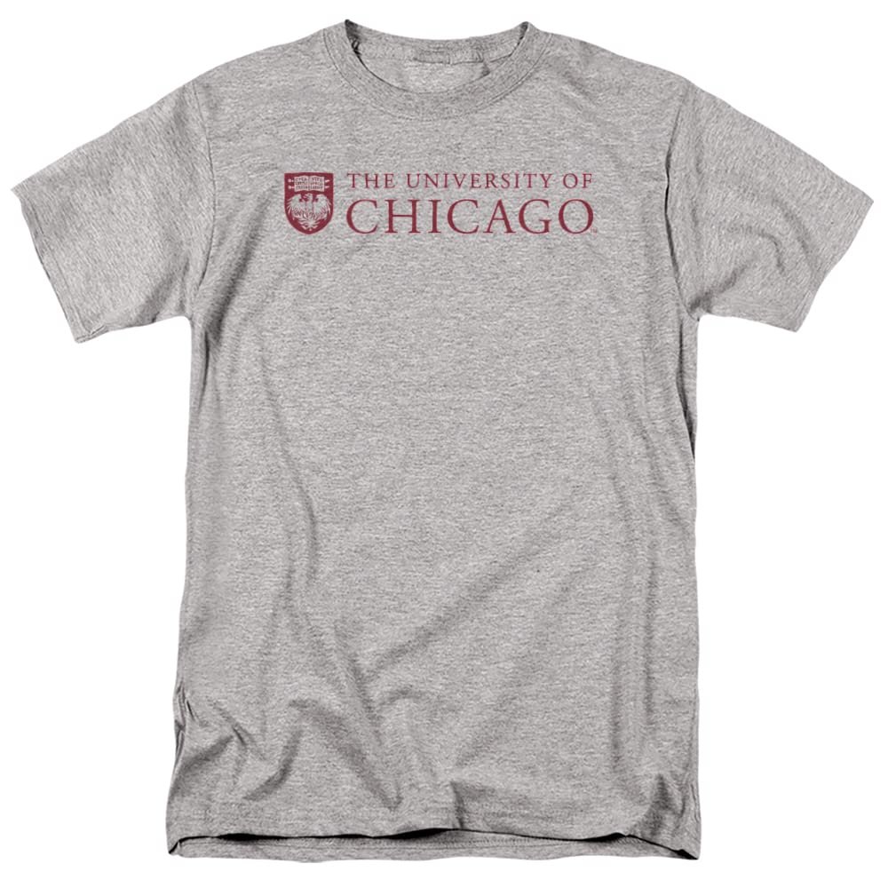 University of Chicago Official Stacked Unisex Adult T Shirt,Athletic Heather, 4X-Large