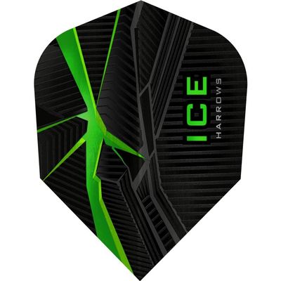 Harrows Ice Recut | 100 Micron Dart Flights, 3 Sets of 3 Flights, Standard No. 6, Green