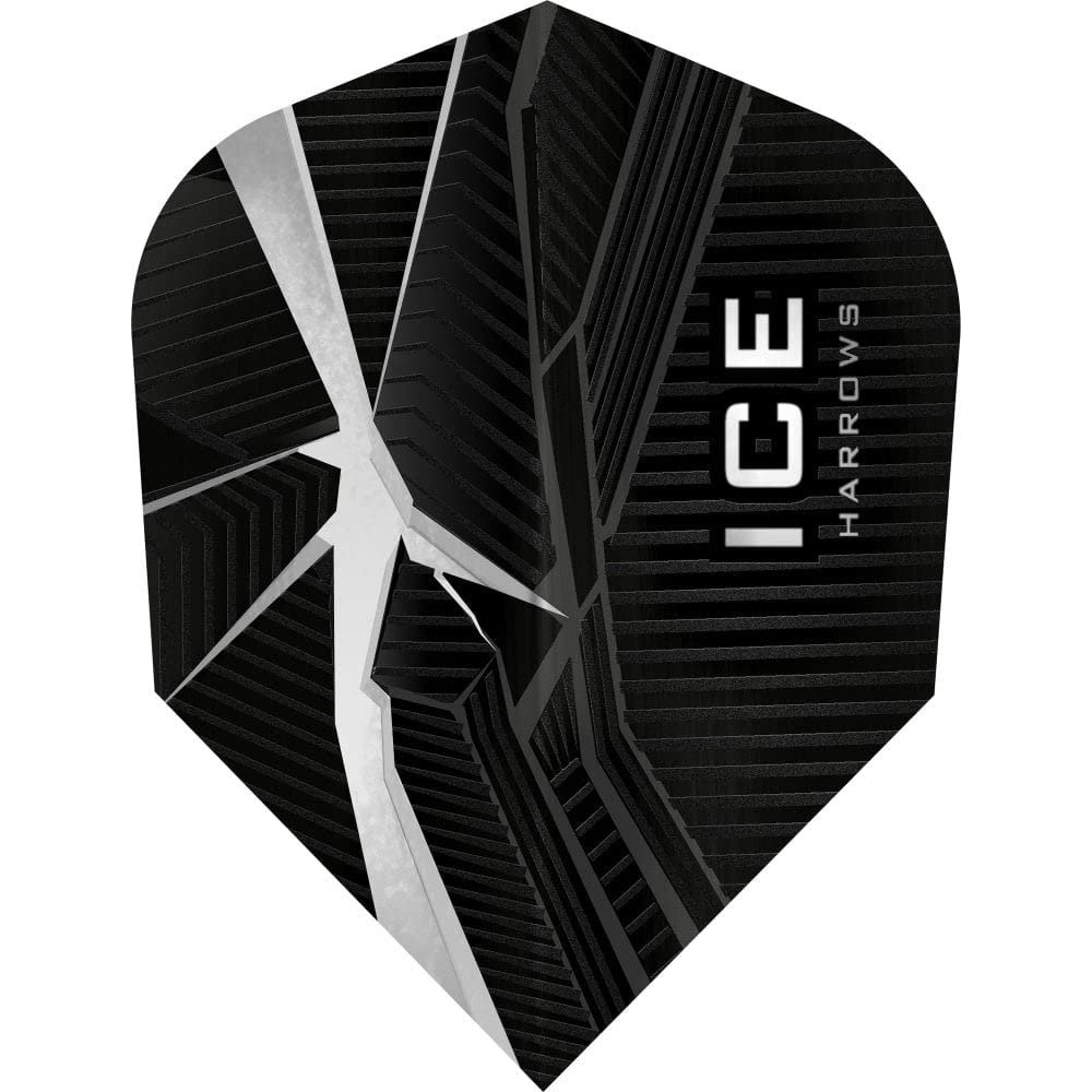Harrows Ice Recut | 100 Micron Dart Flights, 3 Sets of 3 Flights, Standard No. 6, Clear