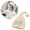 NUOBESTY Christmas Santa Hat, Infant Knit Beanie with Pompom Winter Warm Crochet Slouchy Hat Cotton Cap for Winter Unisex Toddler Christmas Decorations White view 3