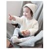 NUOBESTY Christmas Santa Hat, Infant Knit Beanie with Pompom Winter Warm Crochet Slouchy Hat Cotton Cap for Winter Unisex Toddler Christmas Decorations White view 4
