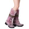 Bcshiye Women's Winter Snow Boots Retro Mid-Calf Fur Lined Warm Shoes Fashion Cold-Resistant Outdoor Knee High Boots view 2