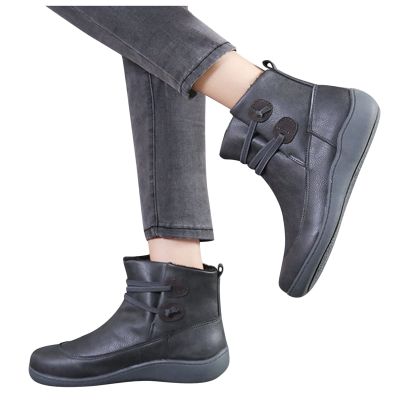 Bcshiye Womens Winter Snow Boots with Warm Fur Lined Comfort Outdoor Waterproof Anti-Slip Shoes Flat Ankle Booties