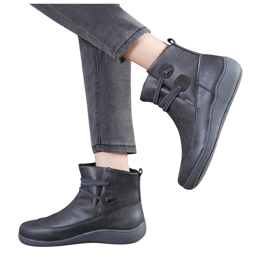 Bcshiye Womens Winter Snow Boots with Warm Fur Lined Comfort Outdoor Waterproof Anti-Slip Shoes Flat Ankle Booties