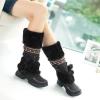 Bcshiye Women's Winter Snow Boots Retro Mid-Calf Fur Lined Warm Shoes Fashion Cold-Resistant Outdoor Knee High Boots view 4