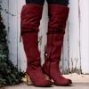 Bcshiye Women's Over the Knee Boots Suede High Chunky Heels Thigh High Fashion Boots Winter Over Knee Long Boots view 2
