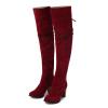 Bcshiye Women's Over the Knee Boots Suede High Chunky Heels Thigh High Fashion Boots Winter Over Knee Long Boots view 4