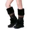 Bcshiye Women's Winter Snow Boots Retro Mid-Calf Fur Lined Warm Shoes Fashion Cold-Resistant Outdoor Knee High Boots view 3
