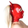 MONNIK Ladies Latex Hood Sexy Mask with Two Bow-shaped Headband and Rear Zipper Handmade for Catsuit Party (L) view 2