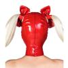 MONNIK Ladies Latex Hood Sexy Mask with Two Bow-shaped Headband and Rear Zipper Handmade for Catsuit Party (L) view 3