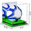 Better Display Cases Acrylic Display Case for Collectibles, Full Size Soccer Ball Display Case,Purple Risers & Turf Base, Handcrafted Showcase Box.DIM;9.75" L x 9.75" W x 9.75" H. (B02/A027) view 2