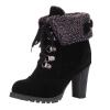 Bcshiye Women Winter Snow Boots Cold Weather with Fur Warm Outdoor Lace up Boots Chunky High Heel Ankle Booties Shoes view 1
