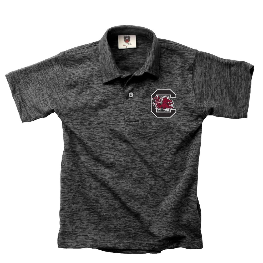 Wes and Willy Youth Boys/Girls South Carolina Short Sleeve Polo Cloudy Yarn Small