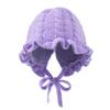 Baby Girl Winter Hat Toddler Beanie Hats Cute Ruffle Warm Knit Hat for Toddler Girls Boys 6Months-3Y (Purple) view 1