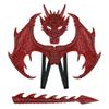 LIDENGER Dragon Wings Mask Tail Costume Set for Kids Realistic Dragon Cosplay Props for Halloween Dress-Up Parties Role Play (Red) view 1