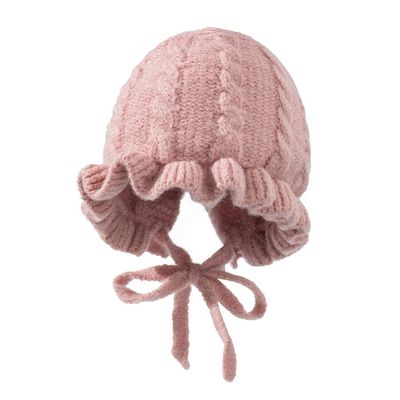 FASHIXD Baby Girl Winter Hat Toddler Beanie Hats Cute Ruffle Warm Knit Hat for Toddler Girls Boys 6Months-3Y (Pink)