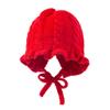 Baby Girl Winter Hat Toddler Beanie Hats Cute Ruffle Warm Knit Hat for Toddler Girls Boys 6Months-3Y (Red) view 1