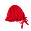 Baby Girl Winter Hat Toddler Beanie Hats Cute Ruffle Warm Knit Hat for Toddler Girls Boys 6Months-3Y (Red) view 3