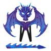 LIDENGER Dragon Wings Mask Tail Costume Set for Kids Realistic Dragon Cosplay Props for Halloween Dress-Up Parties Role Play (Purple) view 1