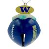 Officially Licensed NCAA Football Metal Bell Christmas Ornament (Washington Huskies) view 1